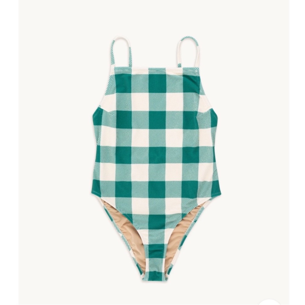Tiny big sister one piece big check swim suit size 40